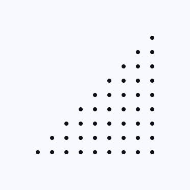 Ascending staircase pattern made of dots representing scalable enterprise growth